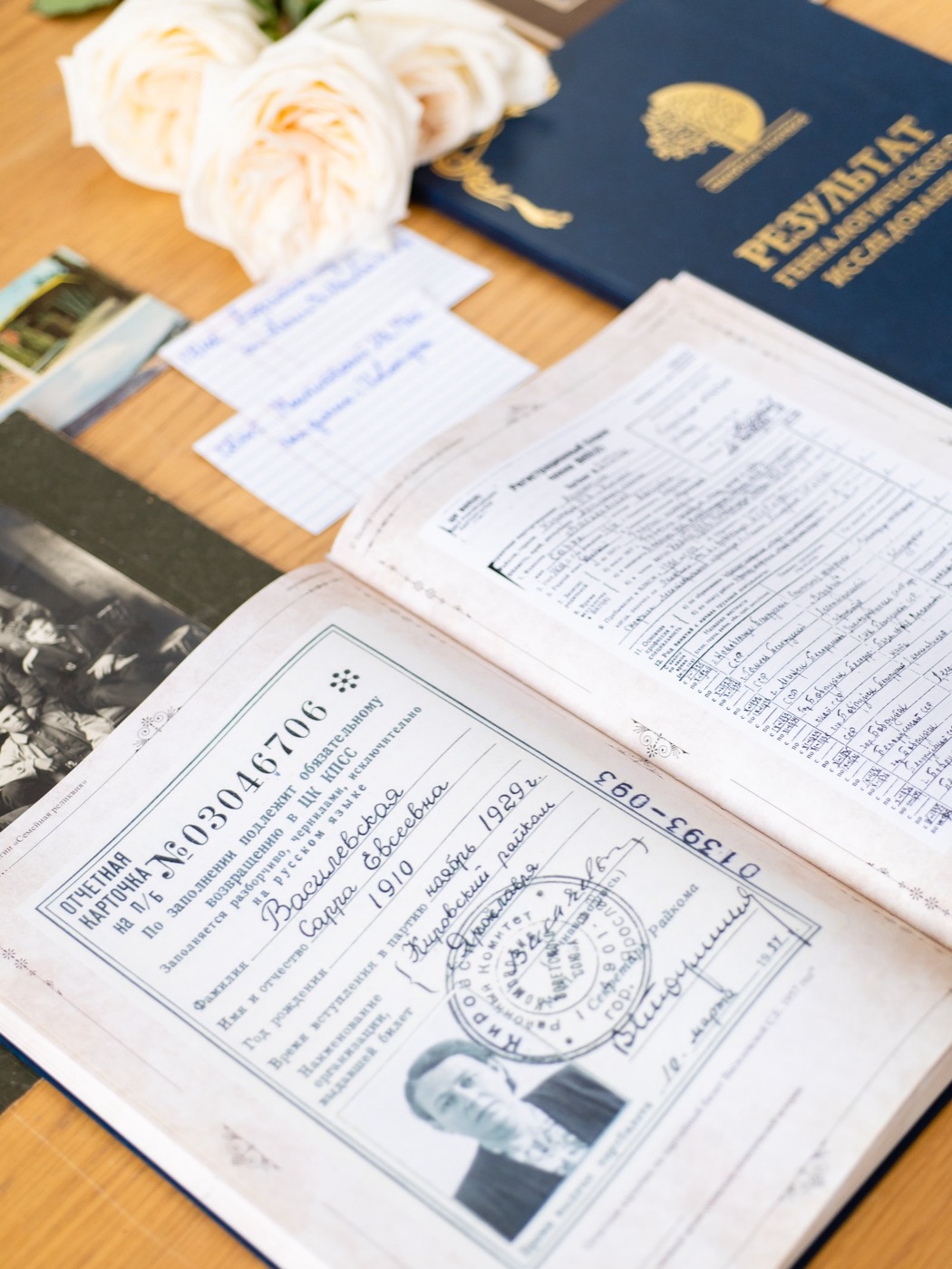 Archival documents and passports from a family archive